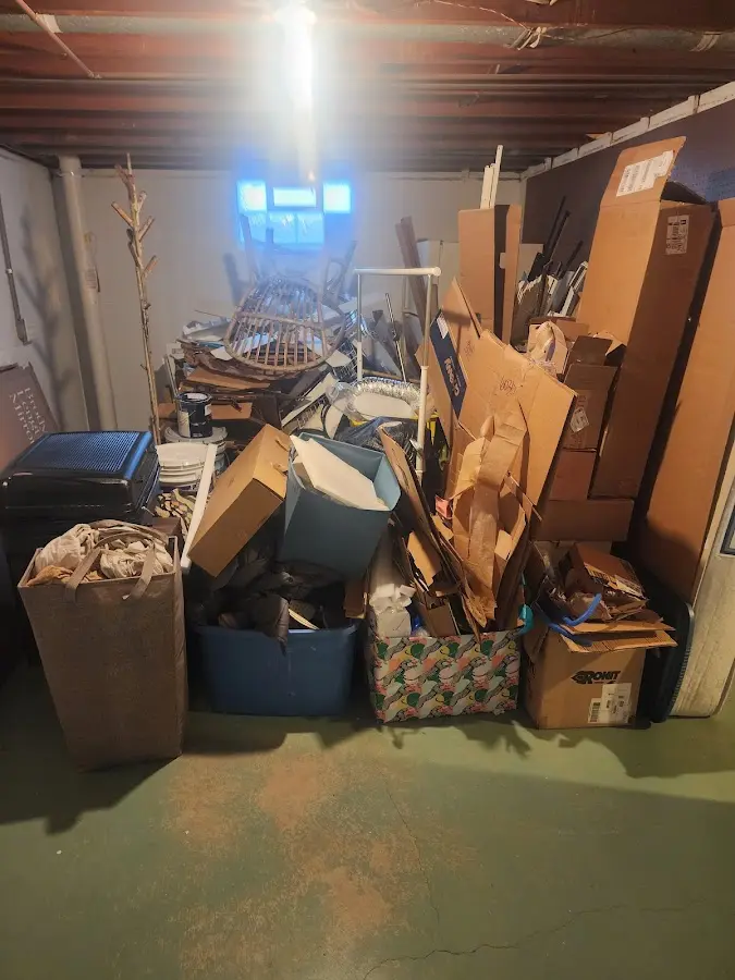 Roll-off dumpster container at job site for 4 Yard Dumpster Rental in New Baltimore